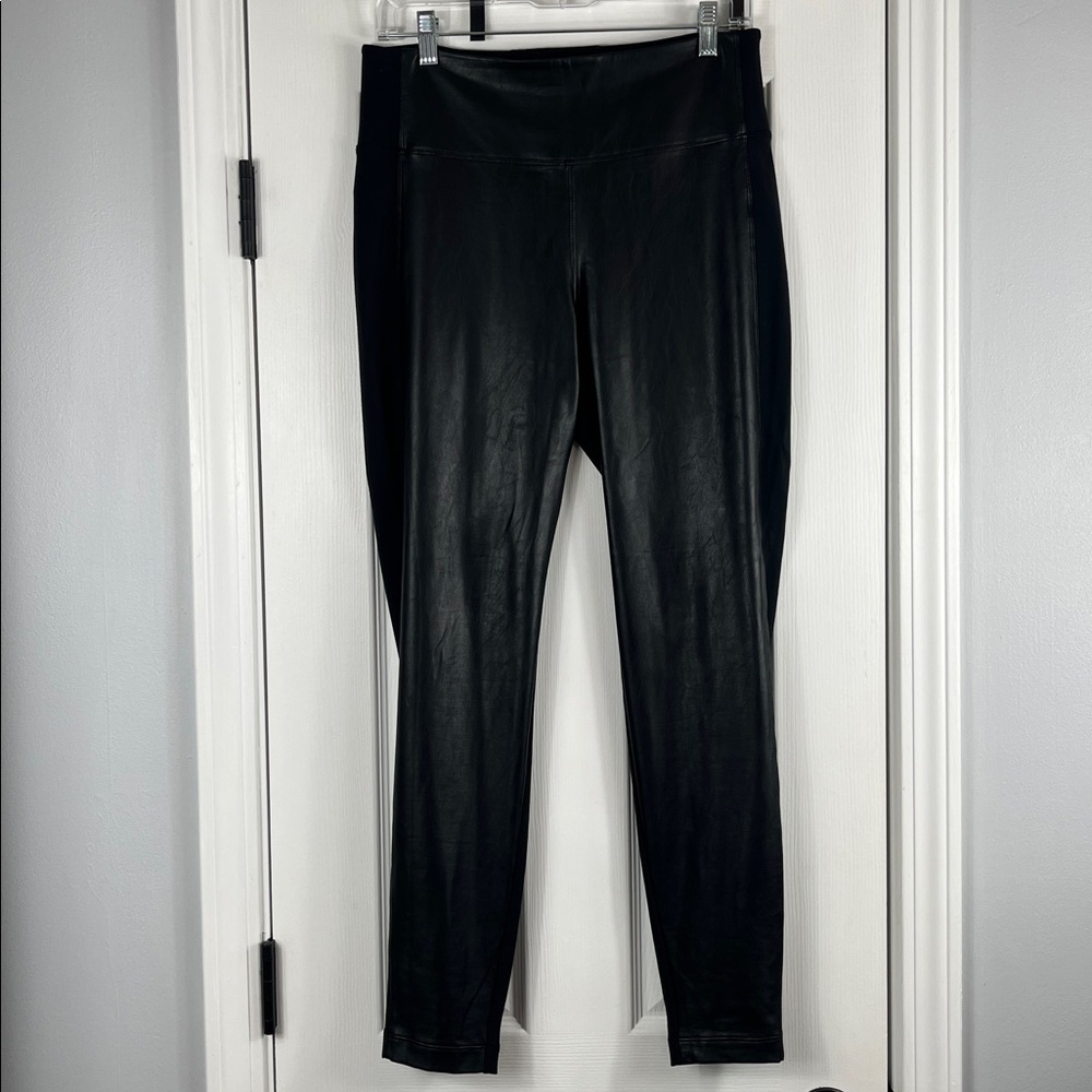 Athleta Delancey Mixed Media Shine Tights Leggings - Faux Leather - Picture 4 of 9